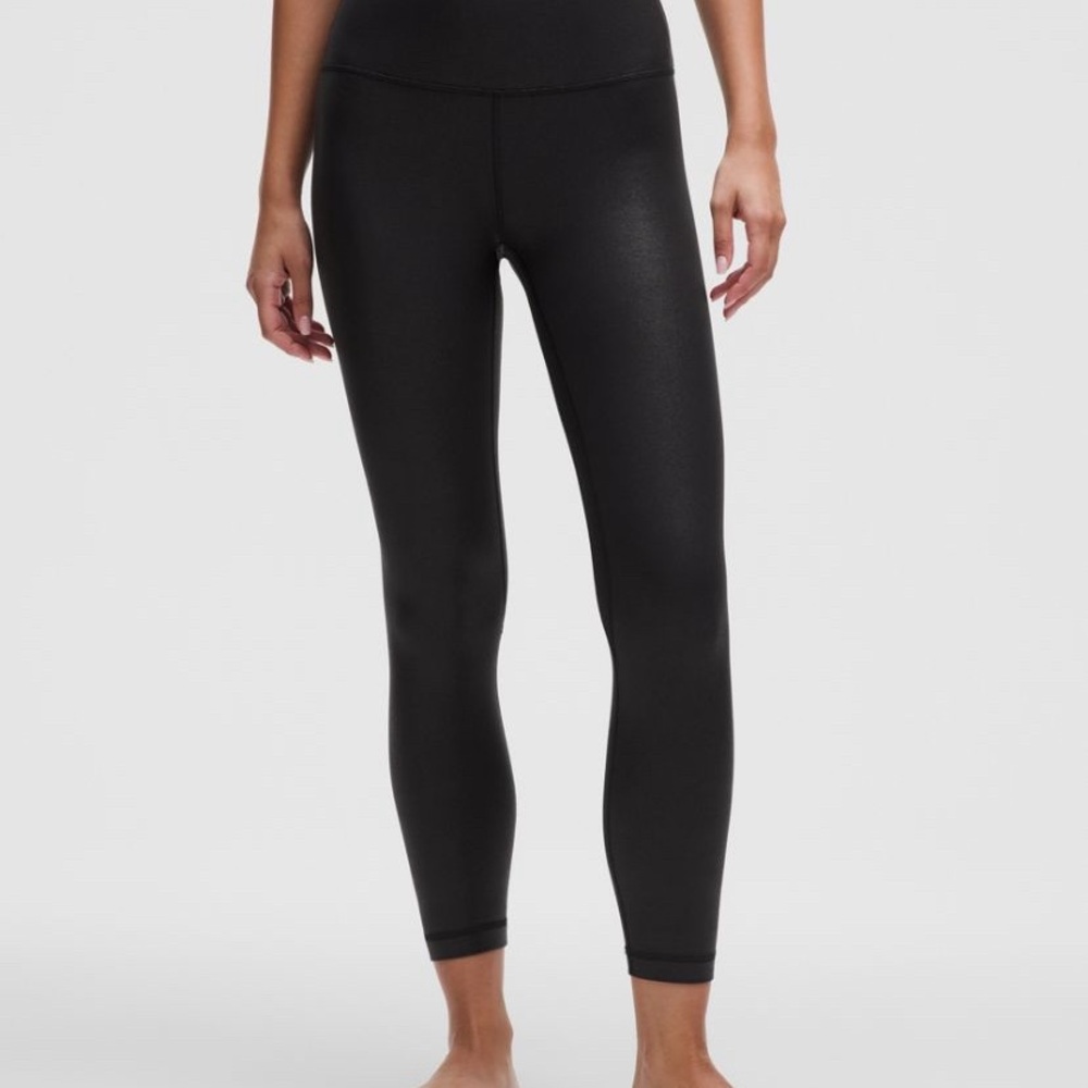 NWT Lululemon Align High-Rise Pant 25” Shine in Radiate Foil Print Black, Size 2